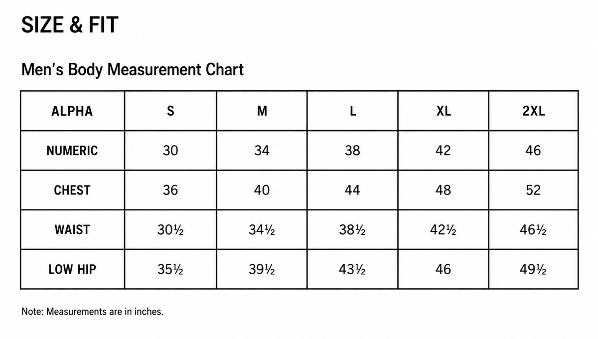 Size chart